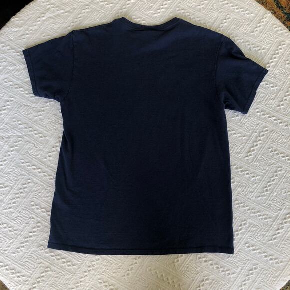 Y2K Alaska Wolf Moon Totem Graphic Tee Delta Pro Weight Navy M Animal Nature - Picture 5 of 8